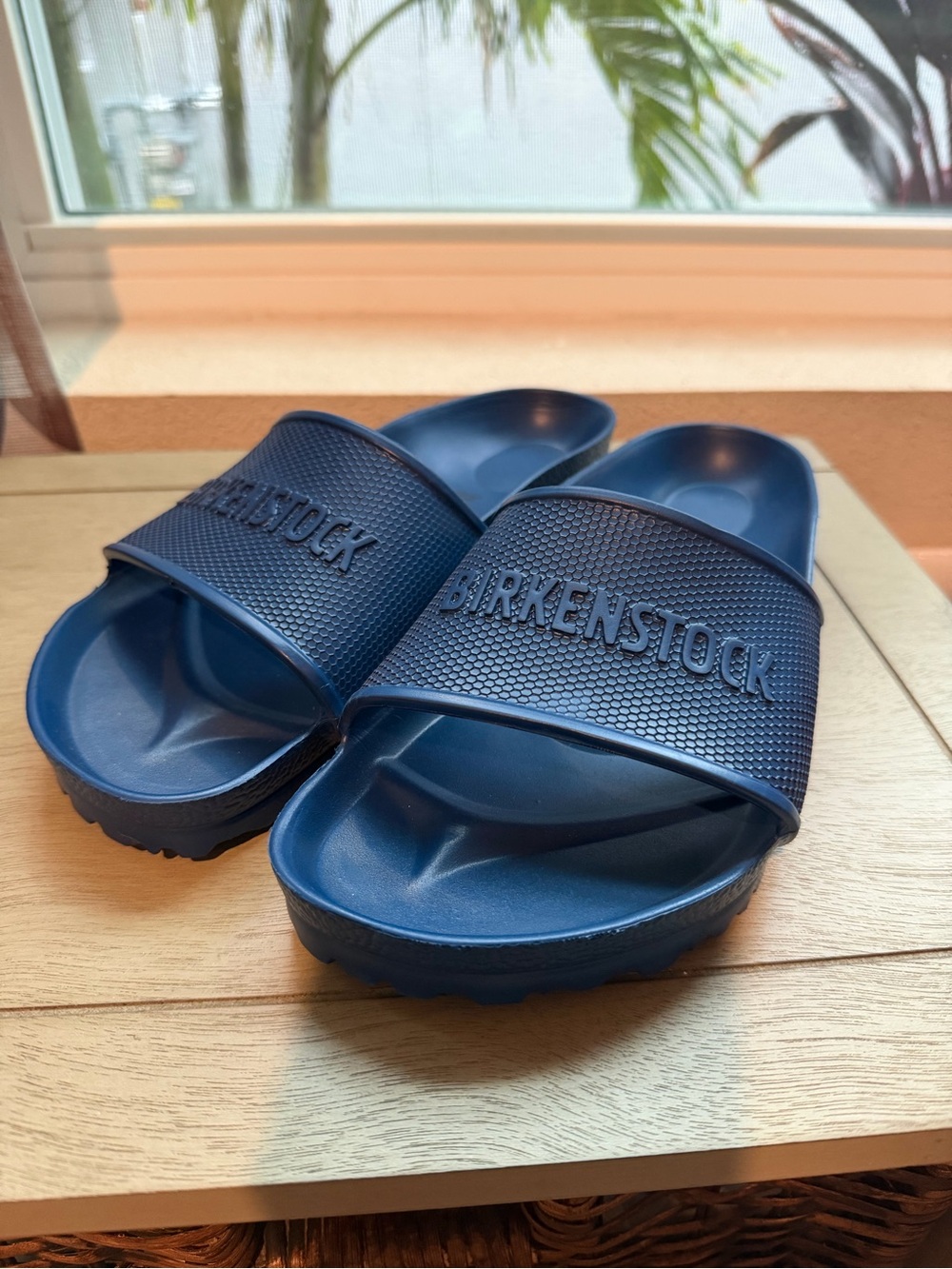 Birkenstock Navy Blue Slide Sandals